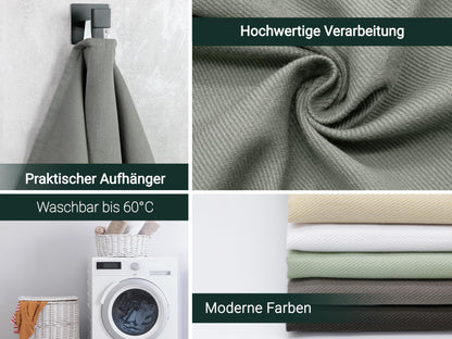 ZOLLNER 5-pack of cotton kitchen towels in 50x70 cm - super absorbent and durable - machine washable up to 60°C - in anthracite color - Gastronomy quality - Oeko Tex® certified
