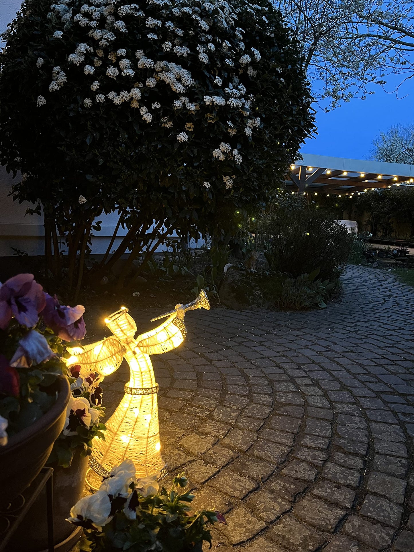 LEDANGEL - Relax Series - LED Angel Small, Decorative Figure, Battery-Powered, with Timer, 50cm, Warm White, Indoor and Outdoor, Decor for Room, Garden, for Table, Windowsill, Fireplace, Christmas Figure, Gift