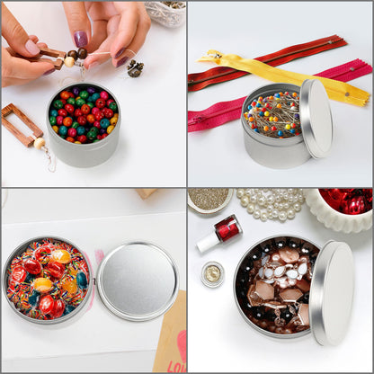 BELLE VOUS Metal Tins with Lids for Candle Making (24 Pack) 120ml Reusable Round Candle Jars with Lids for Crafting, Traveling & Camping, Metal Soap Tin, Cosmetic Tin with Lid