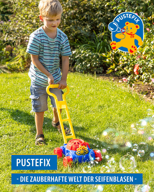 PUSTEFIX Bubble-Mower Lawn Mower I Bubble Kids Set I Bubble Fun at Kids' Parties & Birthdays