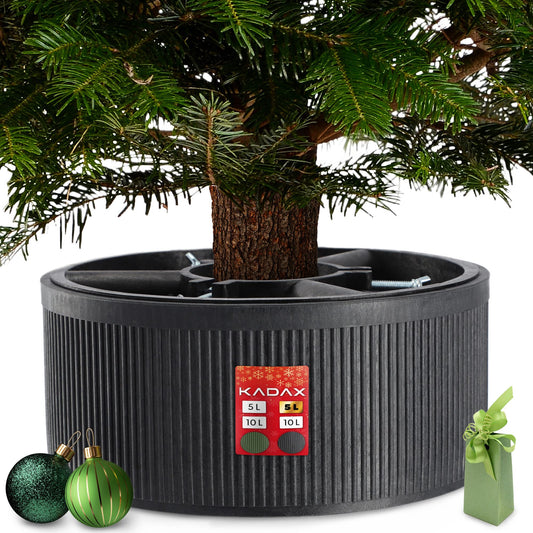 KADAX Christmas tree stand made of recycled plastic, for real trees up to 150cm tall. Graphite color.