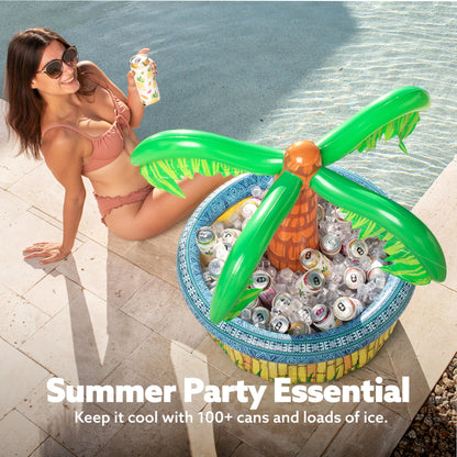JOYIN 71cm Inflatable Palm Tree Cooler, beach-themed party decor, party supply for pool party, Hawaiian Luau party, and party.