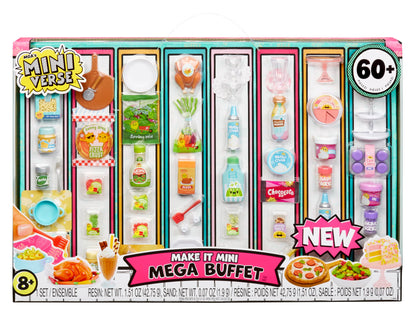 MGA's Miniverse Make It Mini Mega Buffet - Mini collectibles, DIY, resin crafting game, replica foods, for collectors + kids 8+, Not edible.
