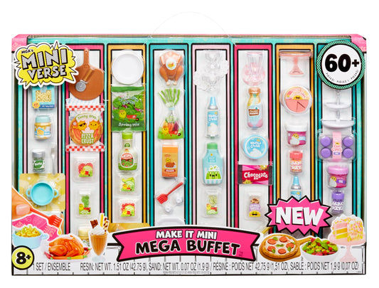 MGA's Miniverse Make It Mini Mega Buffet - Mini collectibles, DIY, resin crafting game, replica foods, for collectors + kids 8+, Not edible.
