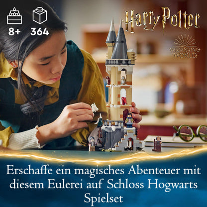 LEGO Harry Potter Owlery at Hogwarts Castle, adventure set with toy animals and 3 mini-figures, movie-themed toy for kids, gift for girls, boys, and all fans aged 8+ 76430