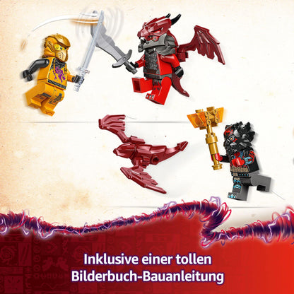 LEGO NINJAGO Rass and Arin's Super Storm Fighter - Toy with drone, shooters, blades, and engines - Includes 3 minifigures for ninja role play - Building set for boys and girls aged 8+ 71833