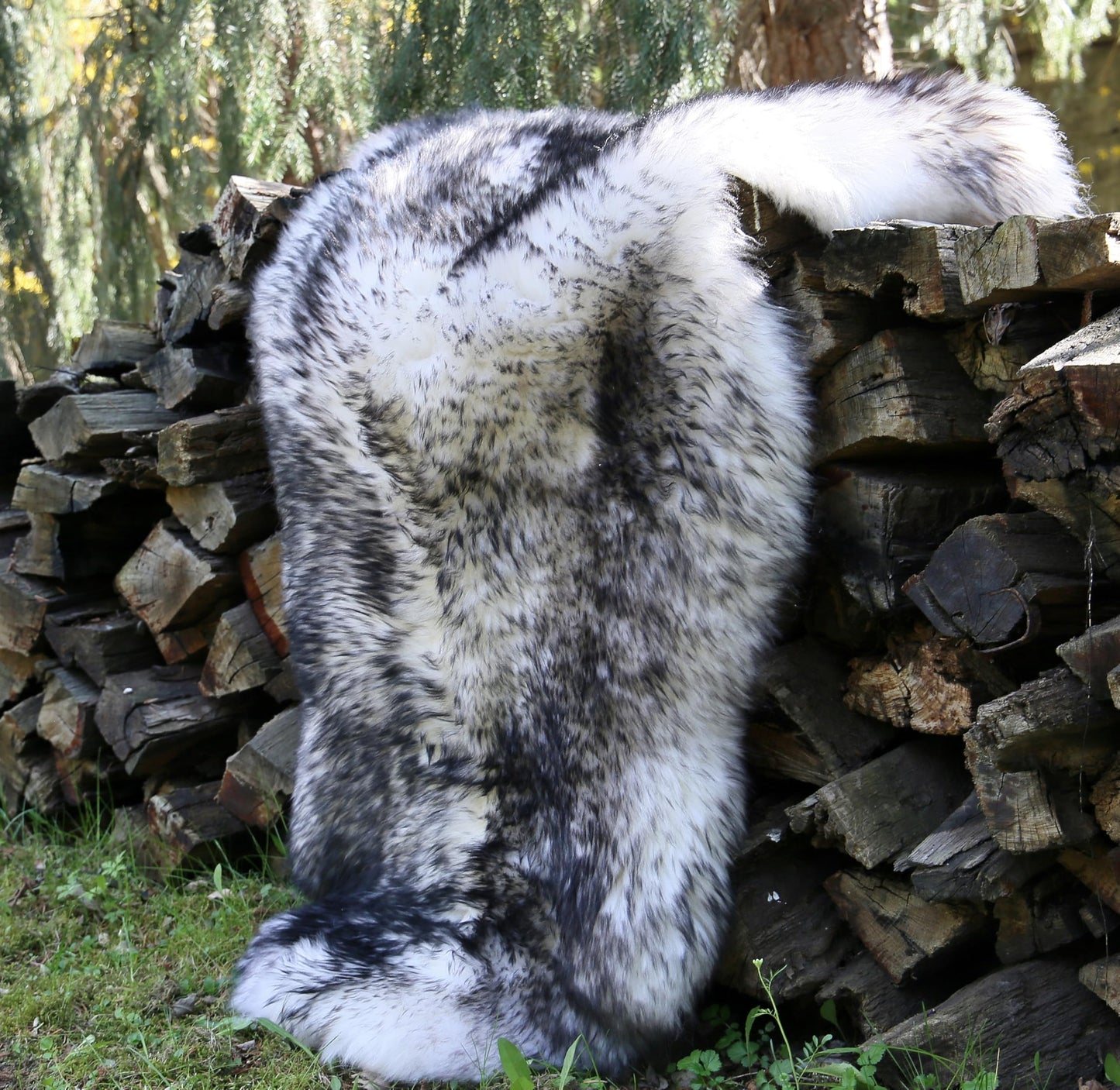 Merino sheepskin from the Black Forest, 110-120 cm, cozy and soft. Ecologically tanned by German farms, natural form decor, premium sheepskin runner, seat pad.
