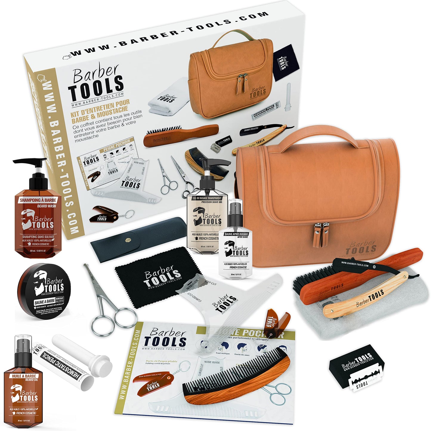 ✮ BARBER TOOLS ✮ Kit/Beard care set/Beard grooming set/Beard and shave | Cosmetics Made in France