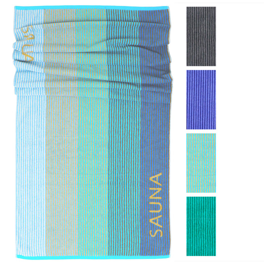 Lashuma Sauna Towel Blue - Turquoise, Helsinki large towel for the sauna, XXL bath towel made of 100% cotton 85x200 cm