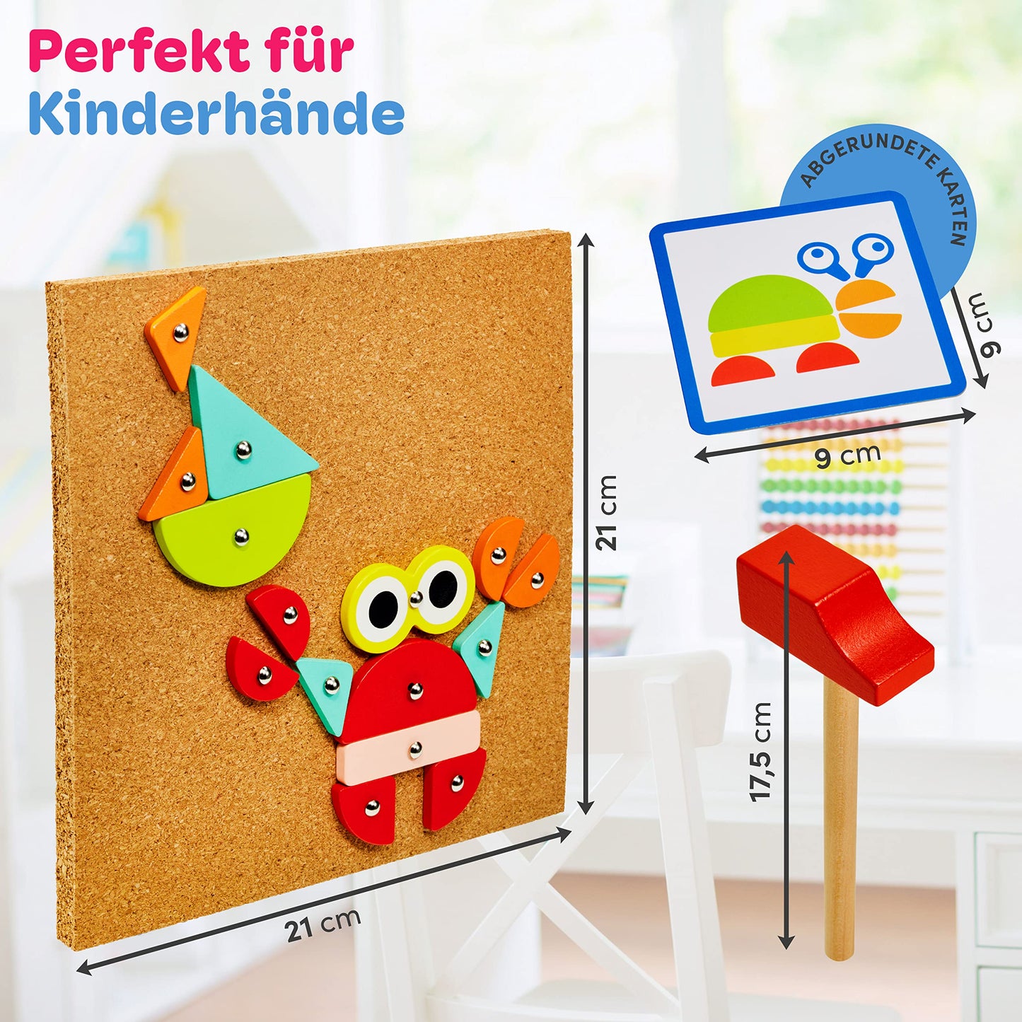 CUBIDI® Hammering game for children aged 3 years and up - hammering game for children's toys aged 3 years and up to promote imagination & motor skills in boys and girls.