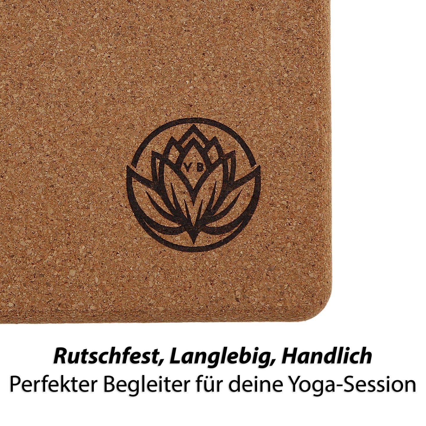 2 x Yoga Block by VonBueren | Cork yoga blocks | 22 x 12 x 7.5 cm each | Yoga accessories for women and men | Hatha block | Yoga bricks