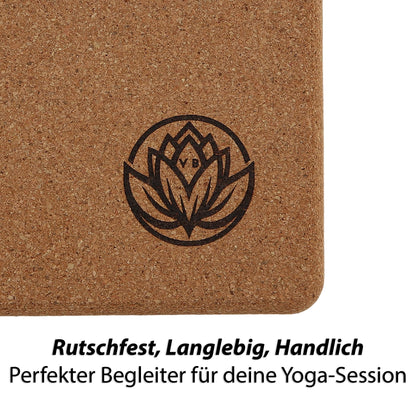 2 x Yoga Block by VonBueren | Cork yoga blocks | 22 x 12 x 7.5 cm each | Yoga accessories for women and men | Hatha block | Yoga bricks