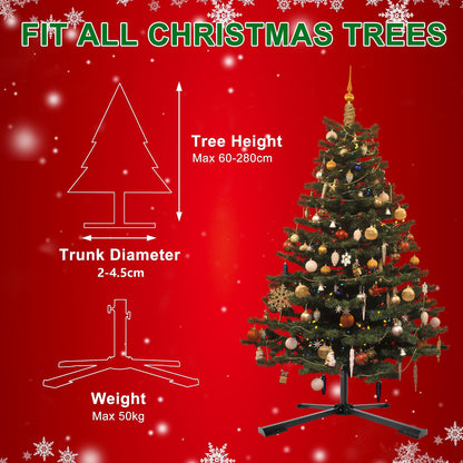 Metal Christmas tree stand, 3 sizes in diameter, universal artificial tree holder for 60 to 280cm, sturdy tree base, foldable stand for tree up to 50kg.