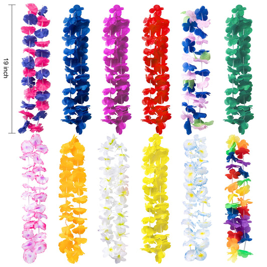JOYIN 12 Pack Luau Party Glasses and 12 Pack Hawaiian Leis, Flower Lei Garlands, Novelty Sunglasses, Tropical Birthday Summer Beach Party Decoration Accessories