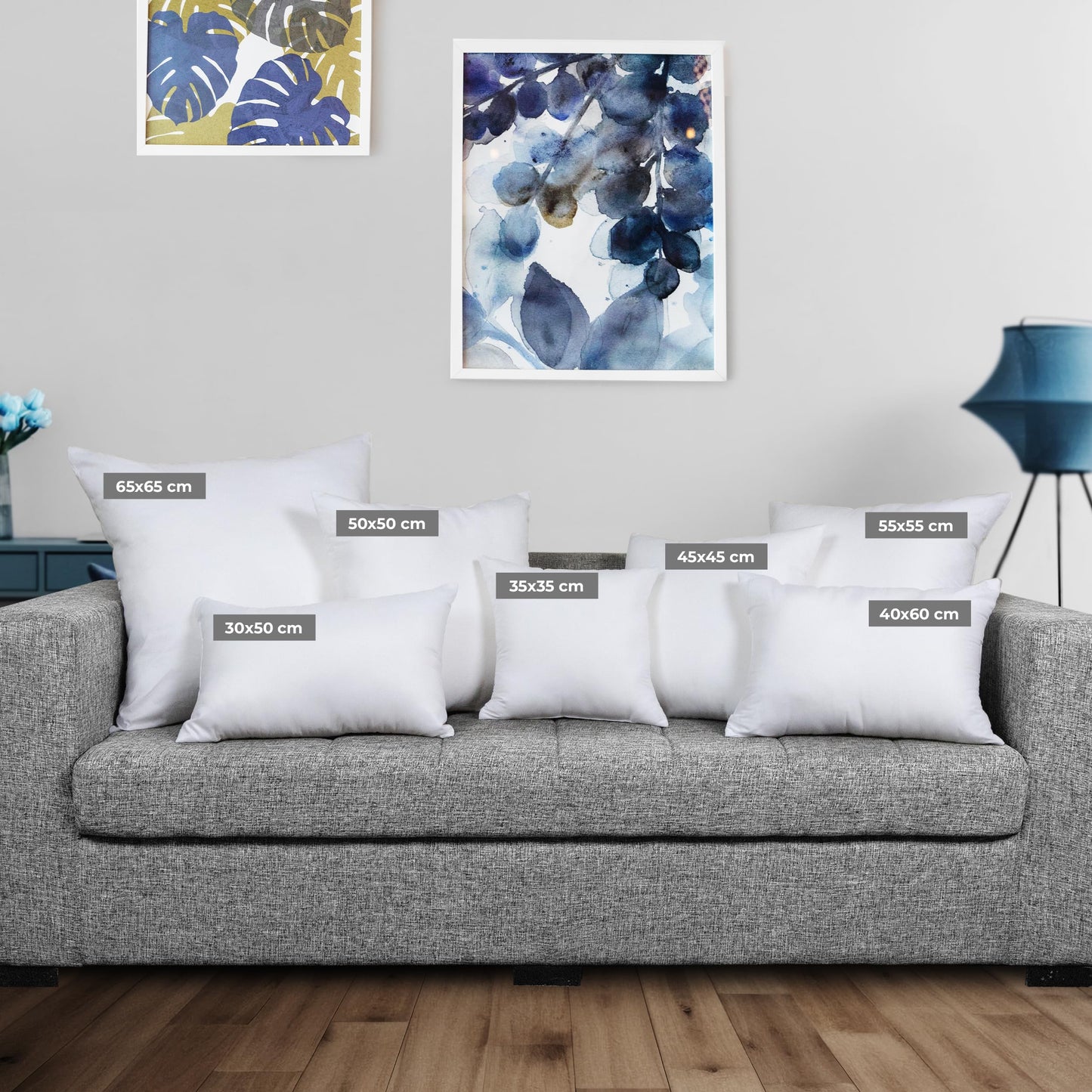 Utopia Bedding 4-Pack Pillow Inserts 55 x 55 cm, Decorative Square Throw Pillow Inserts, Cushion Stuffer (White)