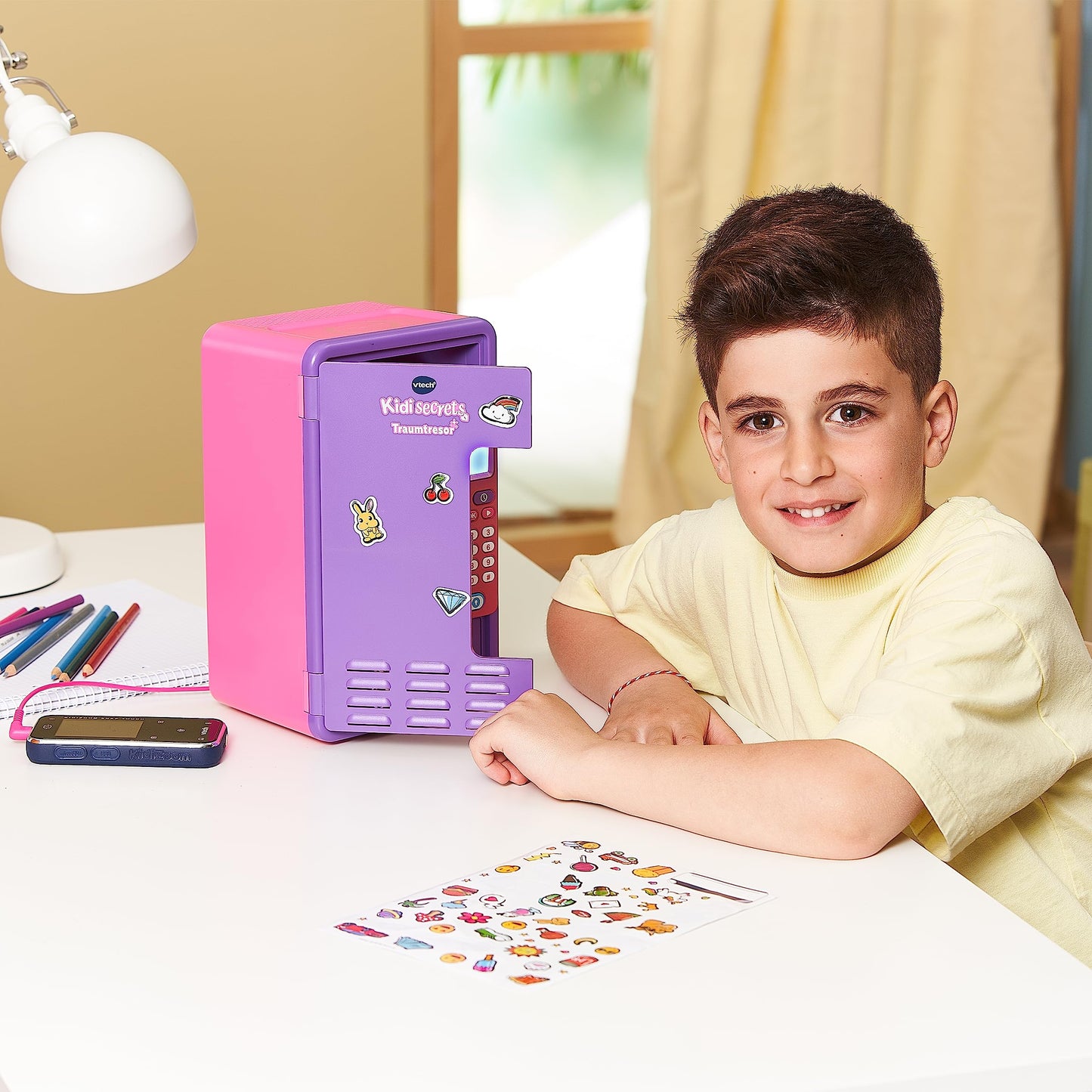 Vtech Kidisecrets Dream Safe - Safe with code for storing secrets - With games, music, and stickers - For kids aged 6-12, Purple - German Version/Deutsche Version