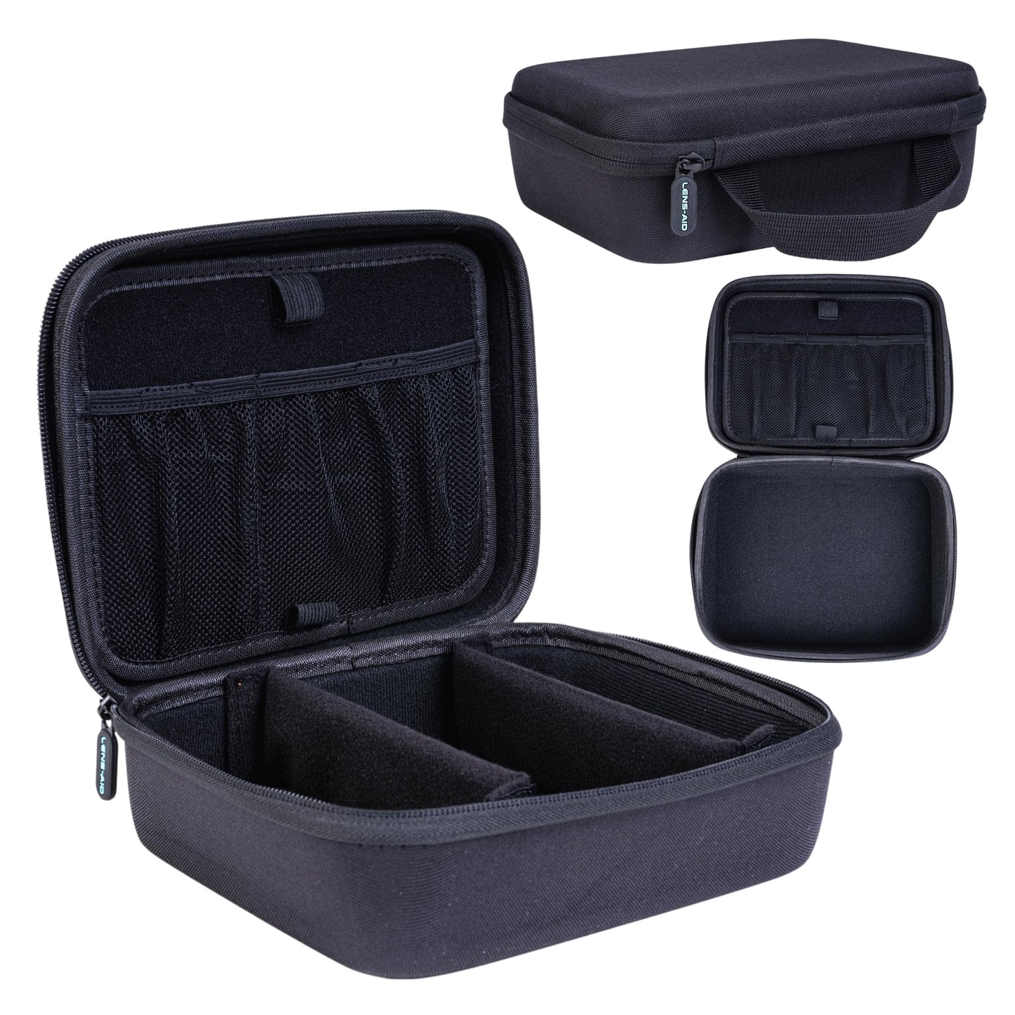 LENS-AID Organizer Case for camera & tech accessories: Hard case for storing on the go | Protection for USB cables, batteries, hard drive, power bank, adapters