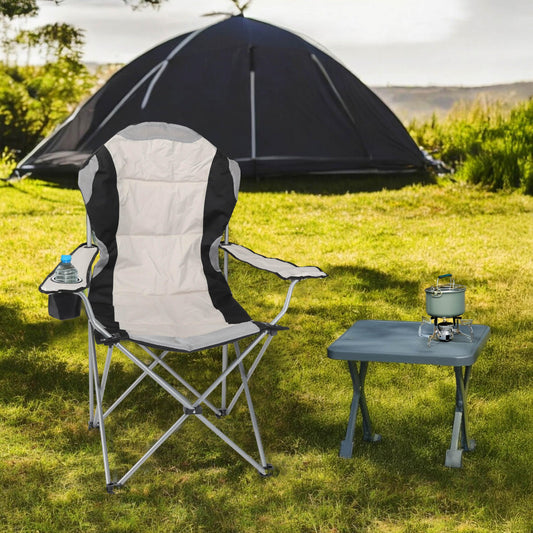 Spetebo Director's Chair Deluxe, with a weight capacity of up to 150 kg - Color: beige - Extra wide, extra comfortable, extra stable camping chair - Fishing chair camping chair