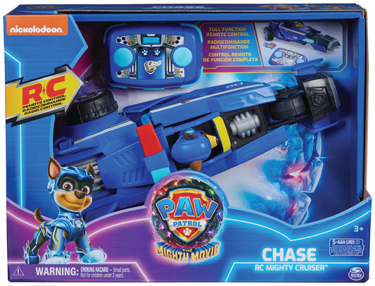 PAW Patrol: The Mighty Movie, RC Police Car with Chase in the driver's seat, remote-controlled, suitable for kids 3 years and up.