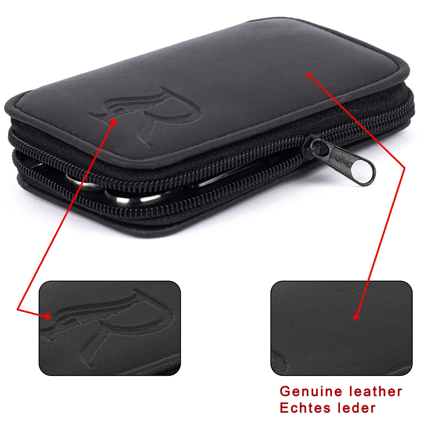 Ruxbury 7-piece manicure pedicure set Stainless steel nail scissors set for women and men nail set packed with leather case