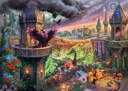 Schmidt Spiele 58030 Thomas Kinkade, Disney, Moana, 1000 pieces puzzle, standard & 58029 Thomas Kinkade, Disney, Maleficent, 1000 pieces puzzle, standard