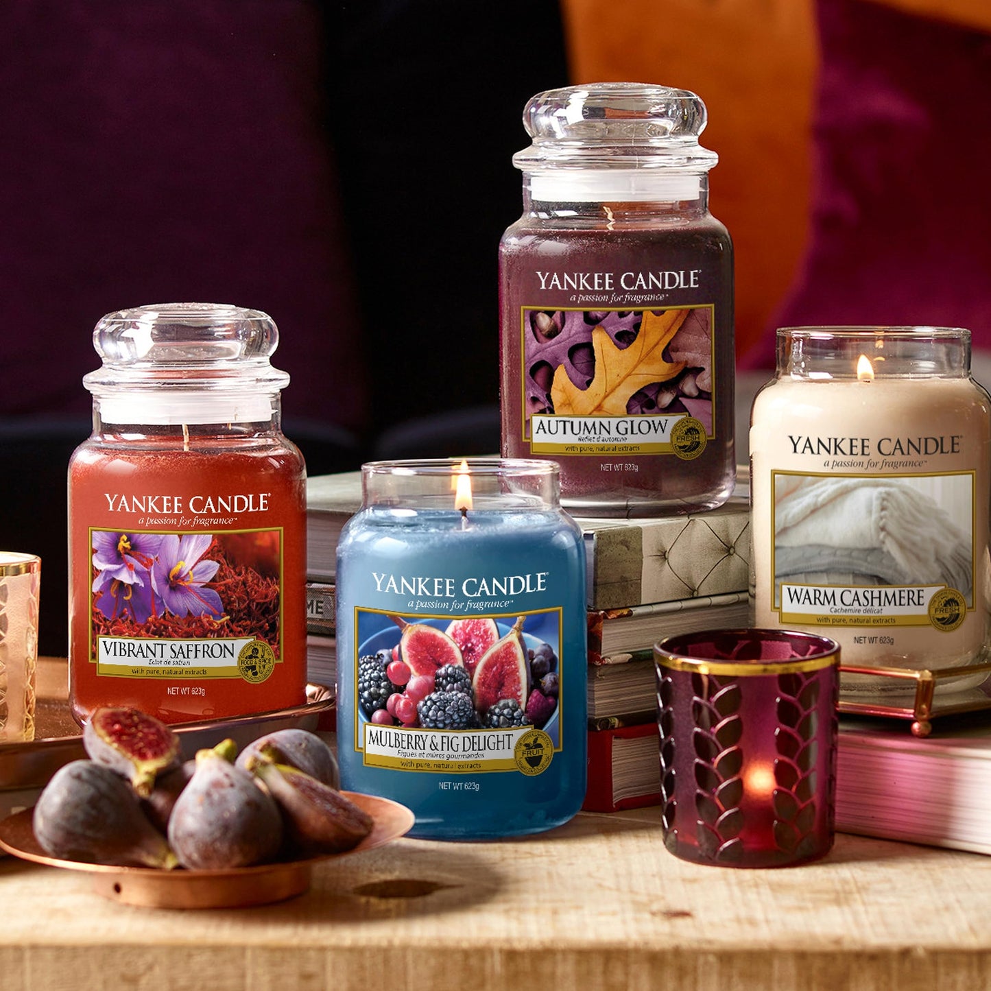 Yankee Candle large jar candle | Mulberry & Fig Delight scent | Long-lasting burn time up to 150 hours | Perfect for Mother's Day | Gifts for women
