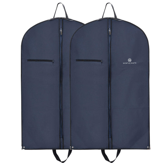Gentle Mate® 2X Premium Garment Bag Blue with Shoulder Strap including Scented Sachet - high-quality Suit Bag Clothing Bag Business for Travel and Storage of Suits, Shirts, Men's Suit Bag.