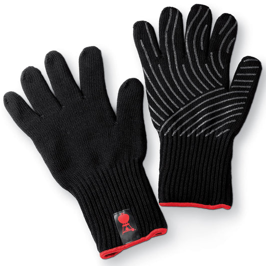 Weber Premium Grill Gloves - Size L/XL, 1 Pair, made of Kevlar blend fabric, Black with silicone grips, protection against very high temperatures - Black (6670)