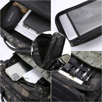 ProCase 40L Military Tactical Backpack, Large Capacity 3-Day Army Assault Pack Bag Go Bag Backpack for Hiking, Hunting, Trekking, Camping, and other Outdoor Activities - Camo Black