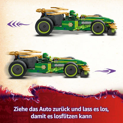 LEGO NINJAGO Lloyd's Action Racer - Car building toy with 2 minifigures for role-playing, a buildable toy car for kids - Gift for boys and girls aged 7+ 71828