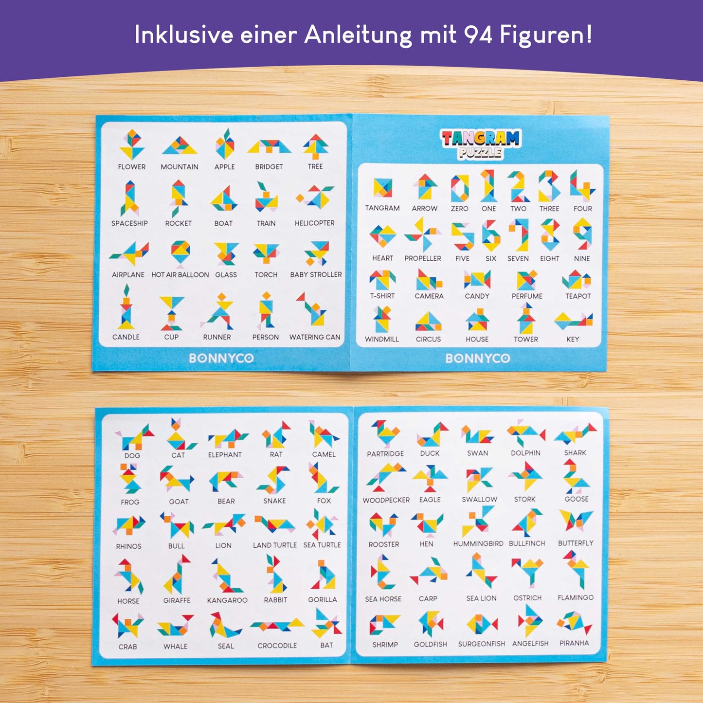Tangram Children Party Favors Birthday Gifts 30 Pieces - BONNYCO | Tangram Puzzle Small Gifts for Kids | Giveaways Party Favor Set | Pinata Fillers Mini Toys