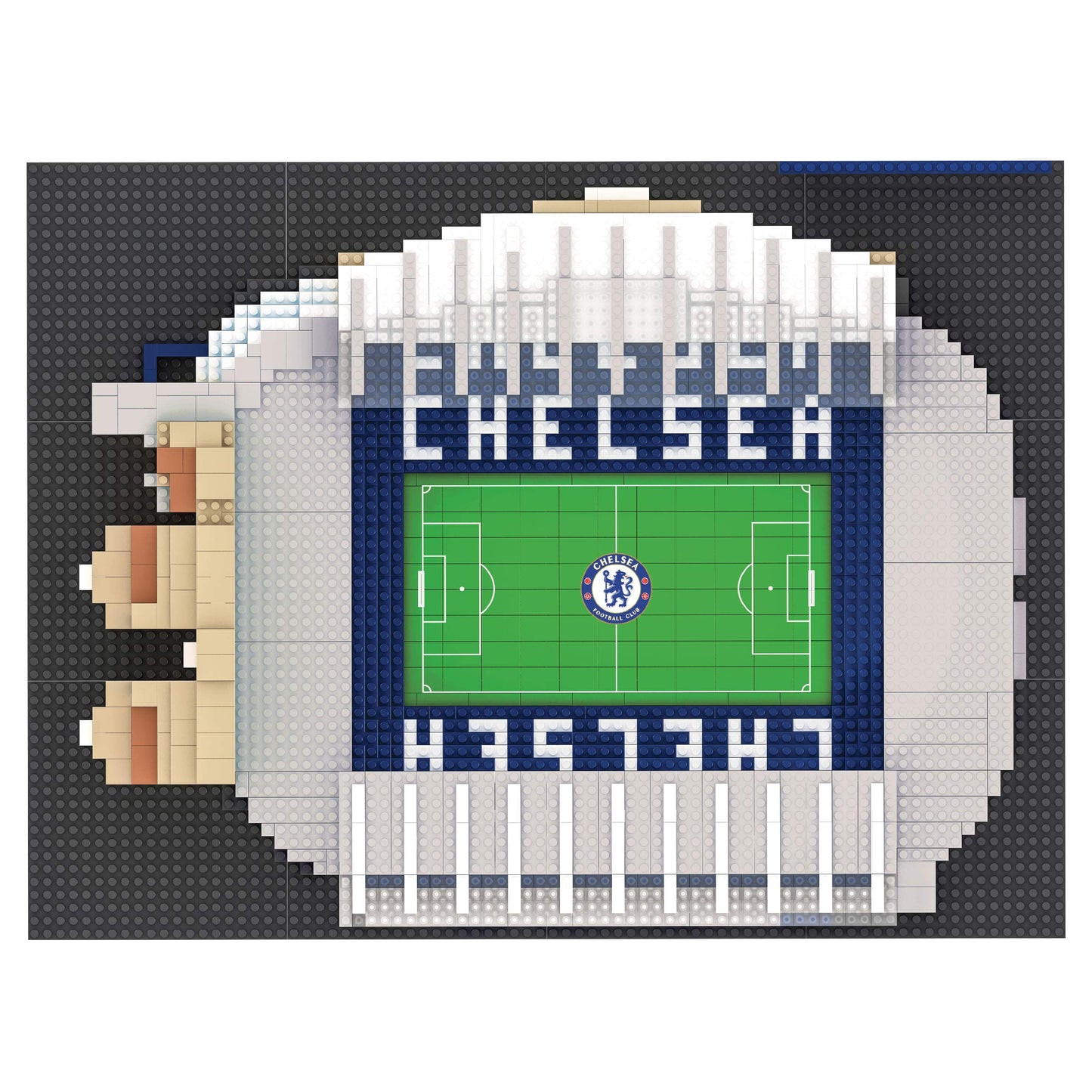 FOCO Officially Licensed Chelsea FC Stamford Bridge BRXLZ 3D Football Stadium Construction Set.
