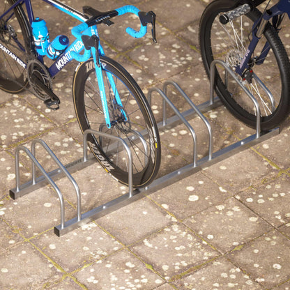 MONZANA® Bike Stand for 4 bikes 37cm wheel distance 30-65mm tire width stainless steel self-locking screws floor or wall mounting multiple stand bike holder bike stand