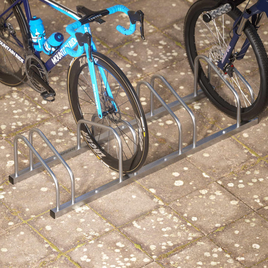 MONZANA® Bike Stand for 4 bikes 37cm wheel distance 30-65mm tire width stainless steel self-locking screws floor or wall mounting multiple stand bike holder bike stand