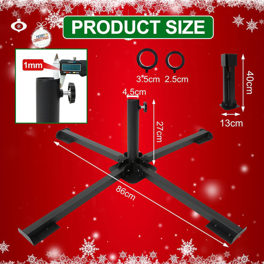 Metal Christmas tree stand, 3 sizes in diameter, universal artificial tree holder for 60 to 280cm, sturdy tree base, foldable stand for tree up to 50kg.