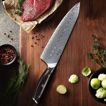 Kitchen knife Damascus knife 20cm Professional Chef's Knife Very Sharp Blade 67 Layers Damascus Steel Chinese Chef's Knife for Cutting.