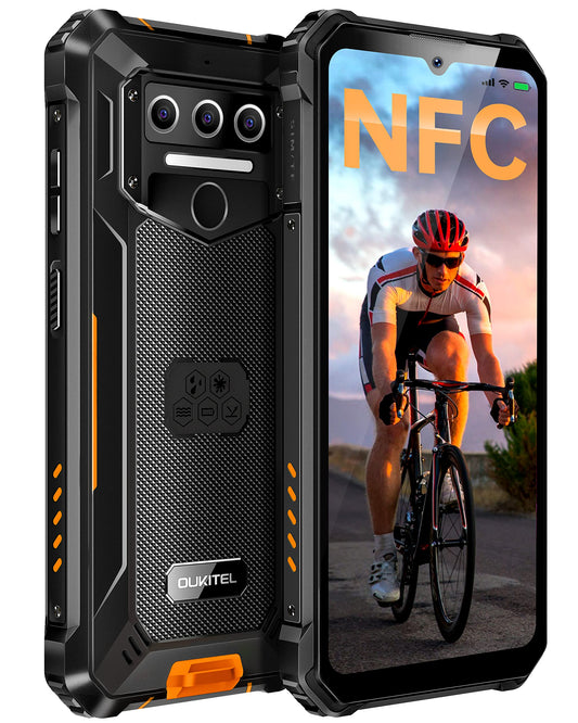 OUKITEL WP23 Android 13 Outdoor mobile phone 10,600 mAh Rugged Smartphone Contract-free 6.517 inch HD+ 7GB+64GB 1TB expandable construction phone 13MP+5MP camera 4G Dual SIM, IP68/NFC/OTG/GPS/Face ID