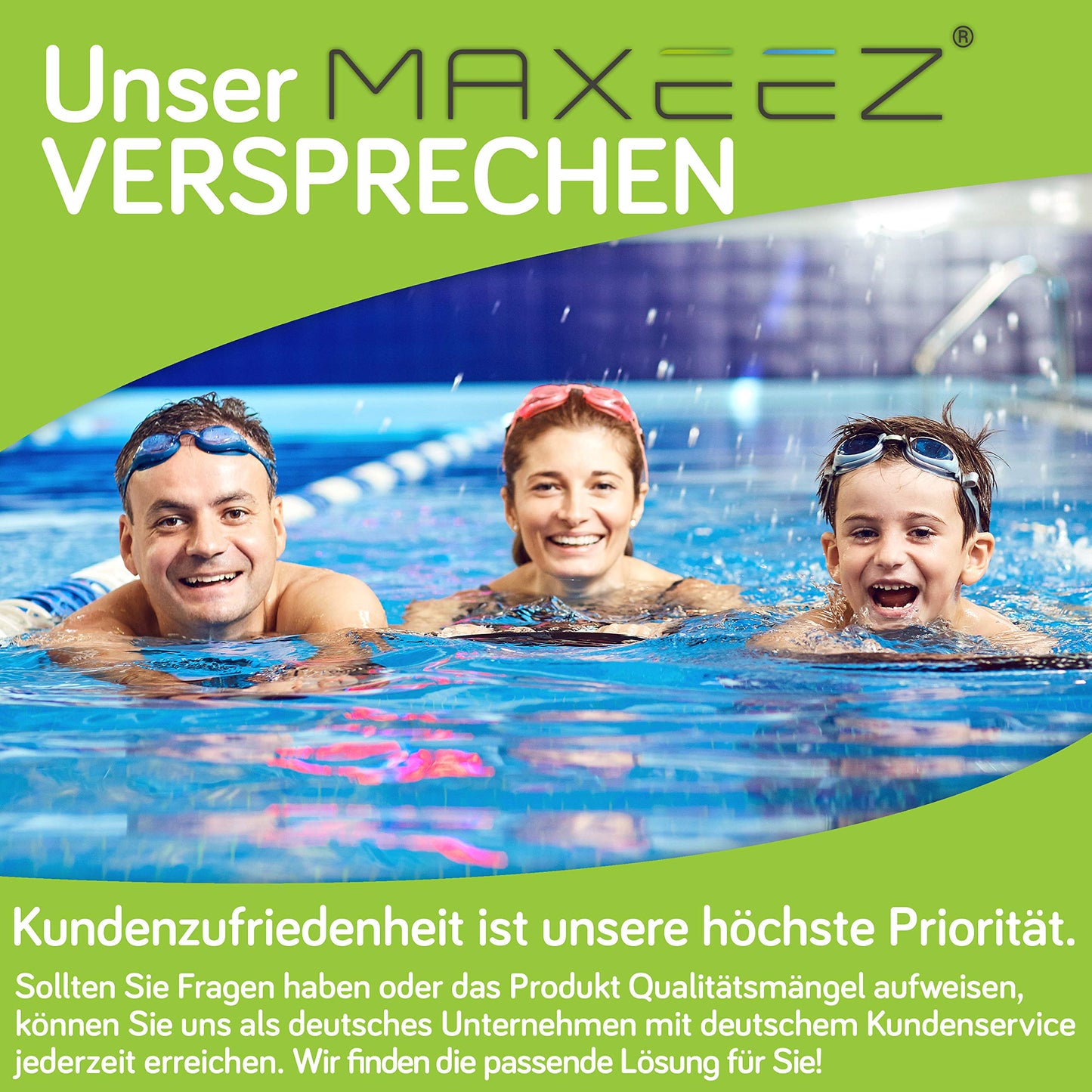MAXEEZ® swim board for adults & children [from 15 kg] - swimming aid for improving swimming style - swim learning aid with ideal buoyancy - no water absorption.