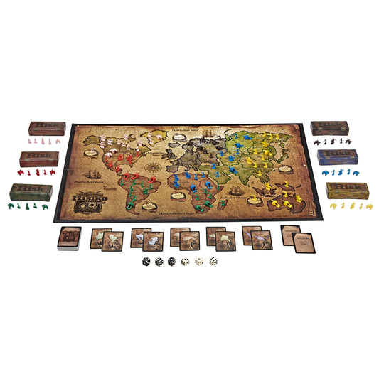 Risk 60th Anniversary Edition, with 4 additional game variants, exclusive to Amazon, strategy game for ages 10+.