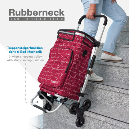 Rubberneck shopping trolley - Foldable cart - Cooler compartment - Adjustable handle - Red