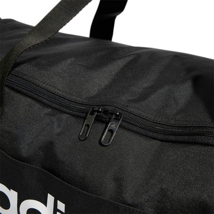 adidas Unisex Essentials Linear Duffel Bag, Black/Black/White, M