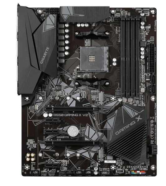GIGABYTE B550 Gaming X V2 Motherboard - AMD Ryzen 5000 CPUs, 10+3 phase VRM, up to 4733 MHz DDR4, 1xPCIe 4.0 + 1xPCIe 3.0 M.2, 1GbE LAN, USB 3.2 Gen 2.