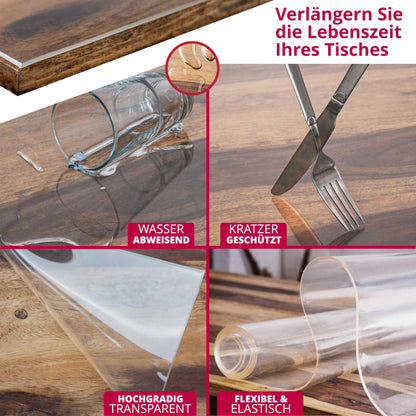 2mm beveled V-edge clear table protection film, high-gloss protective film for tablecloths. Size options available. Rectangular 120 x 50 cm table cover.