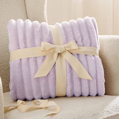 BEDSURE Cozy Blanket 220x240 - Bedspread, Wool Blanket & Fleece Blanket, Sofa Throw, Soft Warm Thick Cord Blanket for Room Decor, Living & Snuggle Blankets, XXL Large Cover, Lavender, 220 x 240 cm