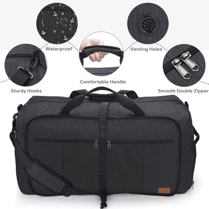 Urtala Foldable Travel Bag for Men & Women, 100L Large Weekender Overnight Bag with Shoe Compartment, Waterproof Carry-on Bag/Sports Bag
