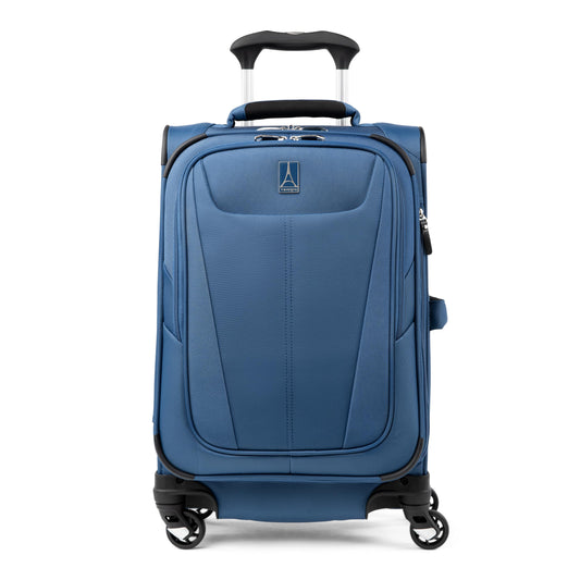 Travelpro Maxlite 5 Softside expandable carry-on with 4 spinner wheels, Lightweight suitcase, Men and women, Azur Blue, compact 51 cm carry-on