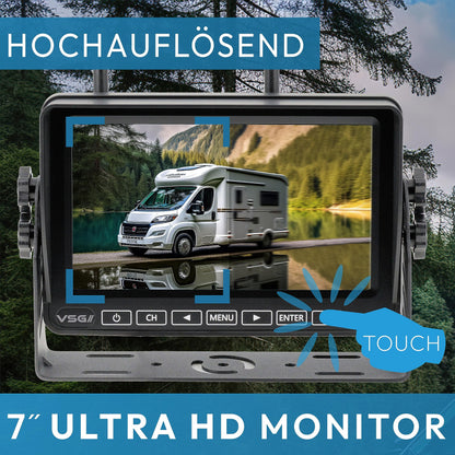 VSG24 7" Element HD 2 Camera Wireless Rearview System with Battery Magnet for Camper & Truck, Car Kit with Wireless Rearview Camera + Monitor, DIY Retrofit 12V-24V, Digital Camera, Car Rearview Mirror