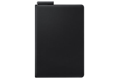 Samsung tablet case with integrated QWERTZ keyboard and pen holder for Galaxy Tab S4 in black.