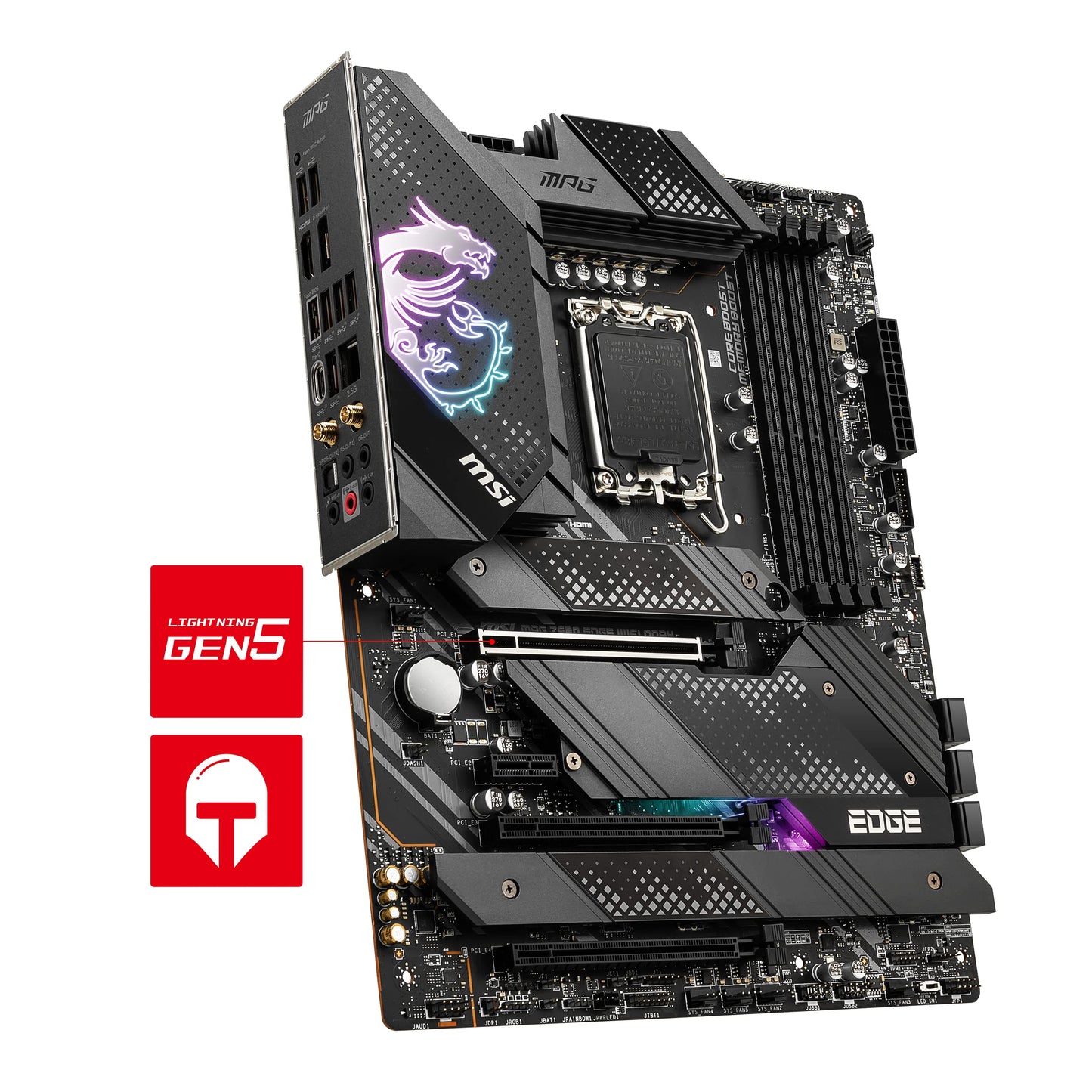 MSI MPG Z690 EDGE WIFI DDR4 Gaming motherboard ATX, supports Intel Core 12th Gen processors, LGA 170, Direct 16 Phase VRM 75A, Memory Boost 5200MHz/OC, 1 x PCIe 5.0 x16, 4 x M.2 Gen4, Wi-Fi 6.