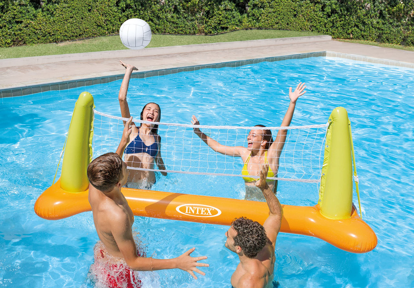 Intex 57520NP - Wave Rider Ride-On, 117 x 77 cm & Pool Volleyball Game - Inflatable water volleyball game - volleyball net - 239 x 64 x 91 cm